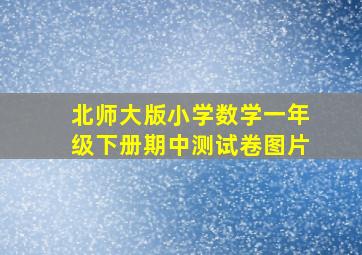 北师大版小学数学一年级下册期中测试卷图片