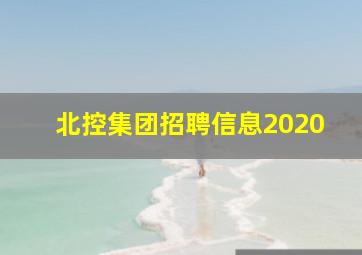 北控集团招聘信息2020