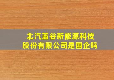 北汽蓝谷新能源科技股份有限公司是国企吗