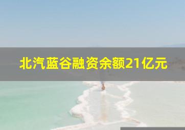 北汽蓝谷融资余额21亿元