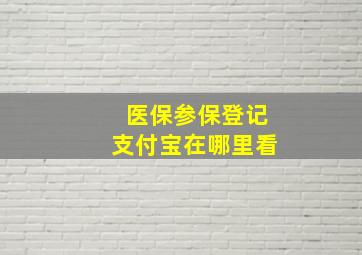 医保参保登记支付宝在哪里看