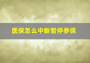 医保怎么中断暂停参保