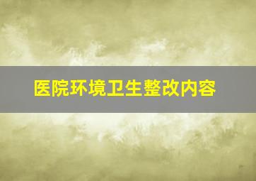 医院环境卫生整改内容