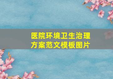 医院环境卫生治理方案范文模板图片