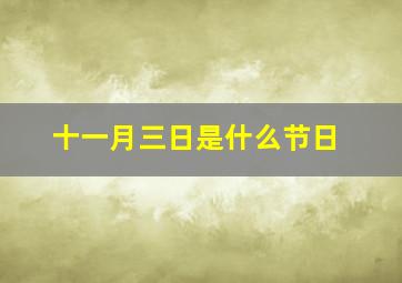 十一月三日是什么节日