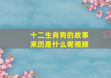 十二生肖狗的故事来历是什么呢视频