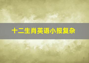 十二生肖英语小报复杂