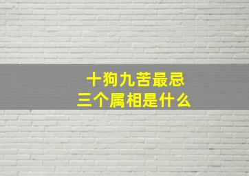 十狗九苦最忌三个属相是什么