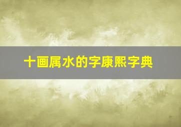 十画属水的字康熙字典