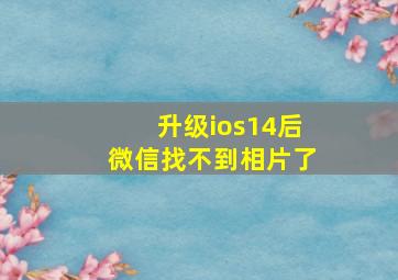 升级ios14后微信找不到相片了