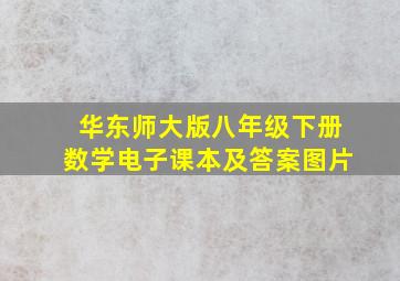 华东师大版八年级下册数学电子课本及答案图片