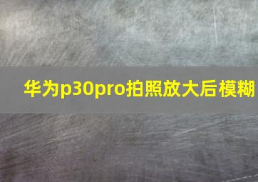 华为p30pro拍照放大后模糊