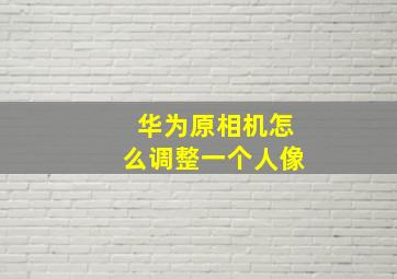 华为原相机怎么调整一个人像