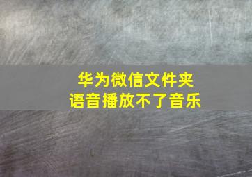 华为微信文件夹语音播放不了音乐