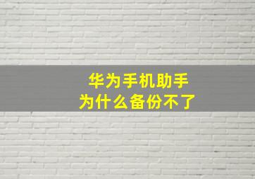 华为手机助手为什么备份不了