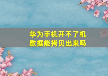 华为手机开不了机数据能拷贝出来吗