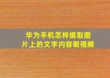 华为手机怎样提取图片上的文字内容呢视频