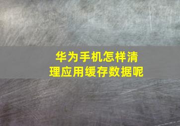 华为手机怎样清理应用缓存数据呢