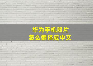 华为手机照片怎么翻译成中文