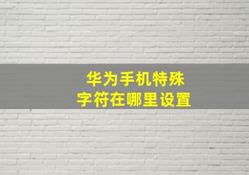 华为手机特殊字符在哪里设置