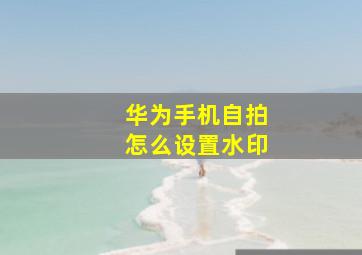 华为手机自拍怎么设置水印