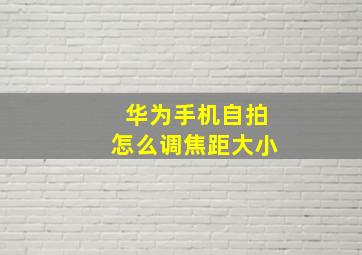 华为手机自拍怎么调焦距大小