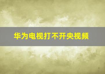 华为电视打不开央视频