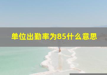 单位出勤率为85什么意思