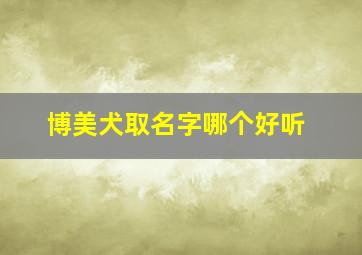 博美犬取名字哪个好听