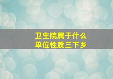 卫生院属于什么单位性质三下乡