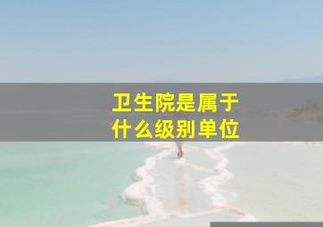 卫生院是属于什么级别单位