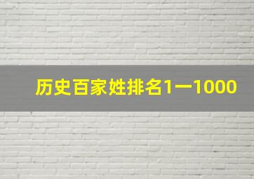 历史百家姓排名1一1000