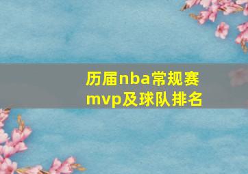 历届nba常规赛mvp及球队排名