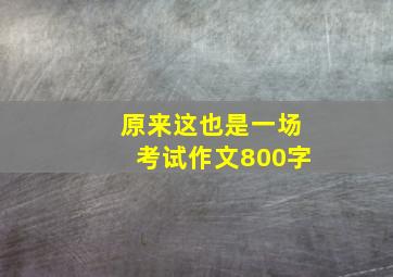 原来这也是一场考试作文800字