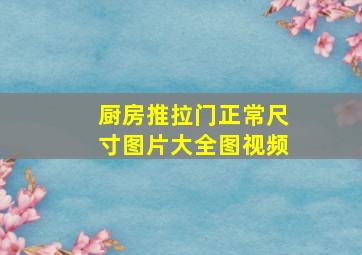 厨房推拉门正常尺寸图片大全图视频