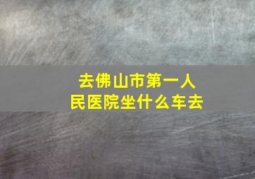 去佛山市第一人民医院坐什么车去