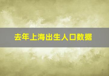 去年上海出生人口数据