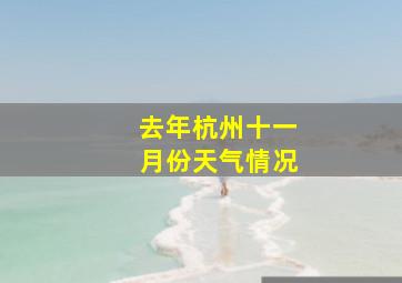 去年杭州十一月份天气情况