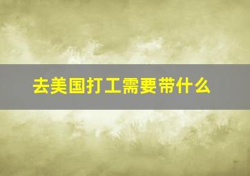 去美国打工需要带什么