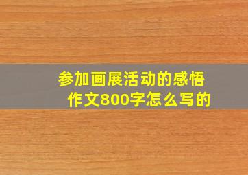 参加画展活动的感悟作文800字怎么写的