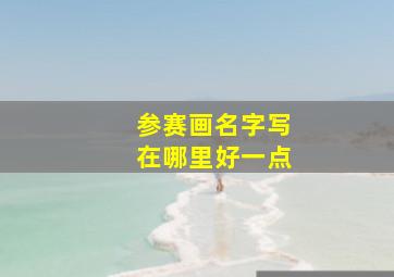 参赛画名字写在哪里好一点