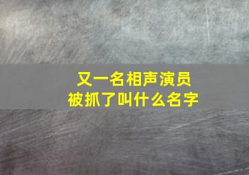 又一名相声演员被抓了叫什么名字