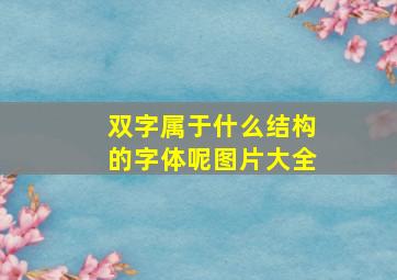 双字属于什么结构的字体呢图片大全