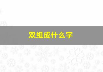 双组成什么字