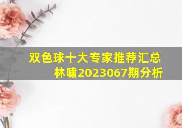 双色球十大专家推荐汇总林啸2023067期分析