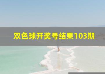 双色球开奖号结果103期