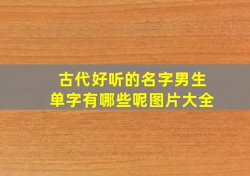 古代好听的名字男生单字有哪些呢图片大全