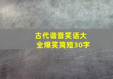 古代谐音笑话大全爆笑简短30字