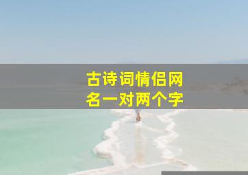 古诗词情侣网名一对两个字