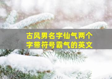 古风男名字仙气两个字带符号霸气的英文